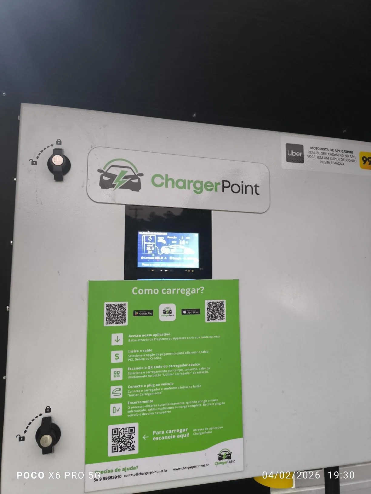 POSTO LSF ( CHARGERPOINT )MOTORISTA DE APP 1,59 KWH